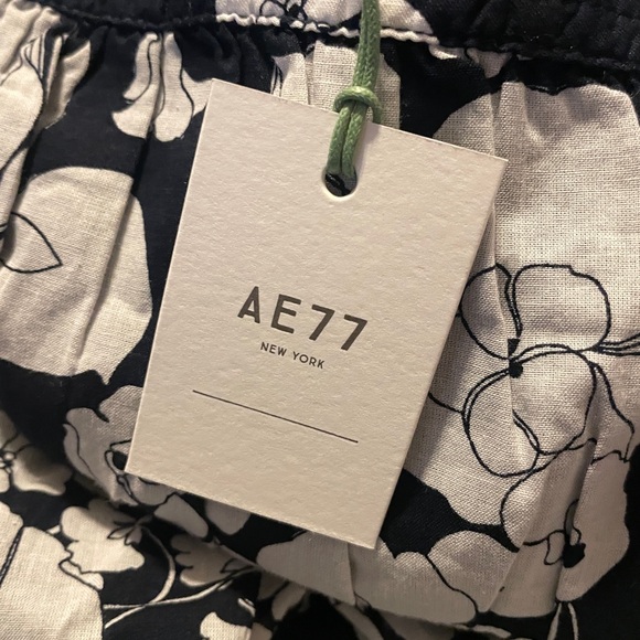 NWT AE77 American Eagle Premium Organic Cotton Floral Puff Sleeve Mini Dress XS - Picture 5 of 7